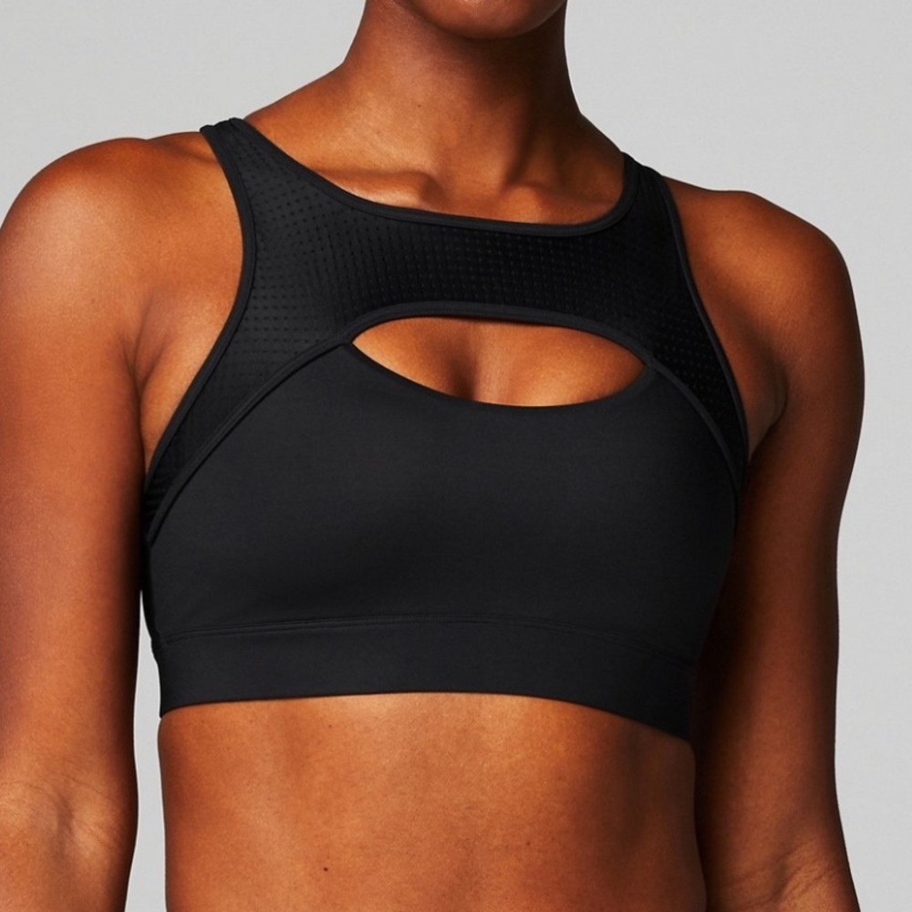 Fabletics Black Women's Sports Bra, mesh breathable